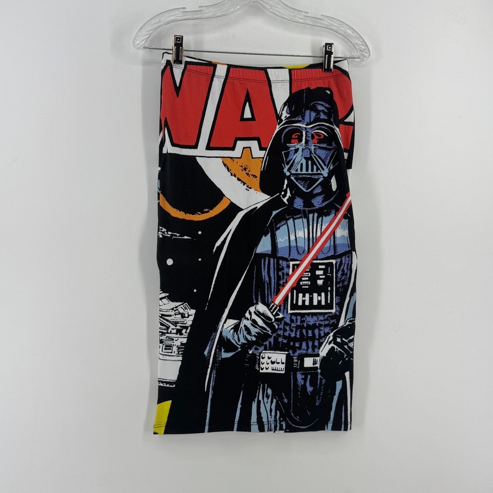 WeLoveFine Star Wars Darth Vader Graphic Pencil Skirt Black Red Womens Medium